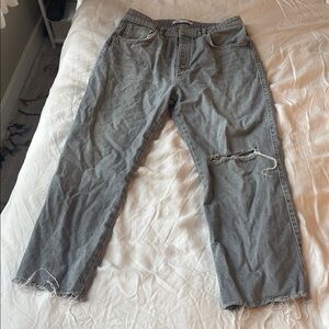 Zara Gray Wide Leg Jeans